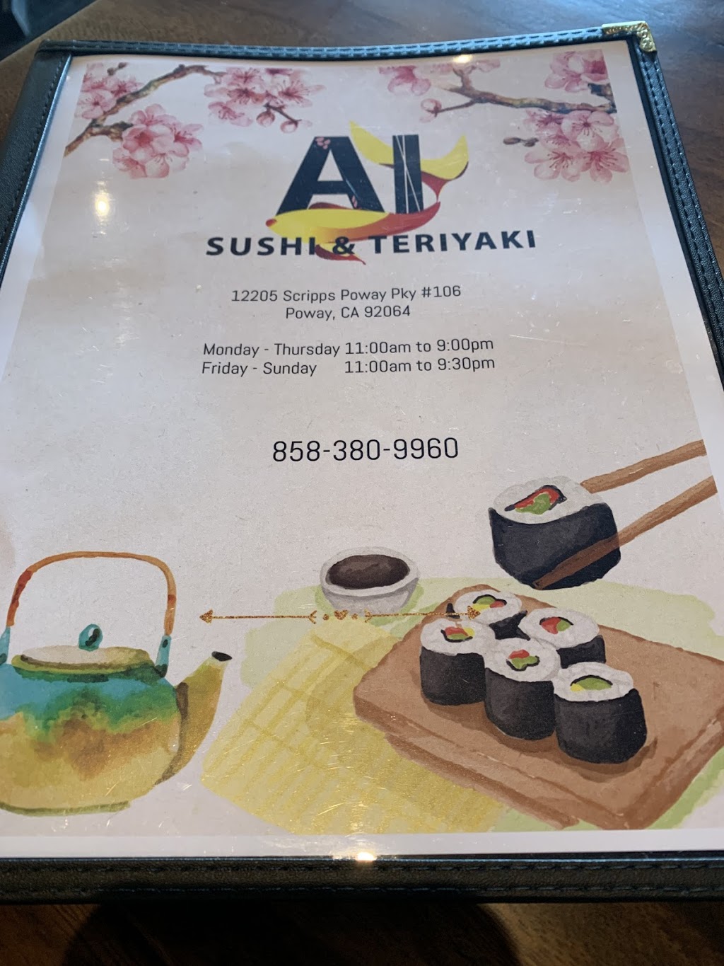 AI Sushi & Teriyaki | 12205 Scripps Poway Pkwy Suite 106, Poway, CA 92064 | Phone: (858) 380-9960