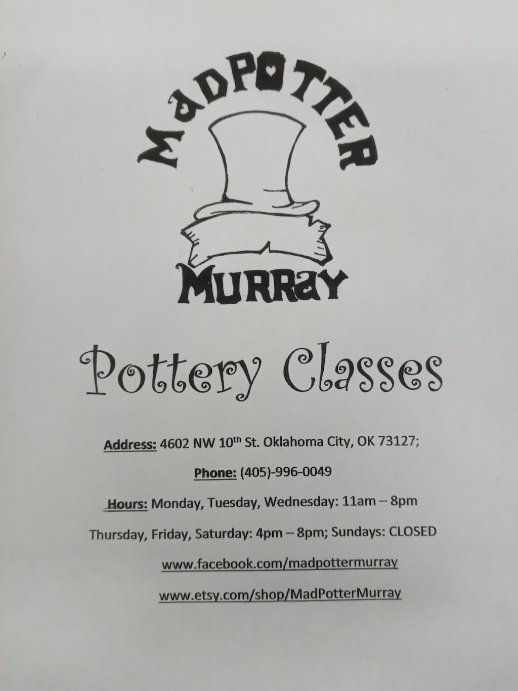 Mad Potter Murray | 4602 NW 10th St, Oklahoma City, OK 73127, USA | Phone: (405) 996-0049