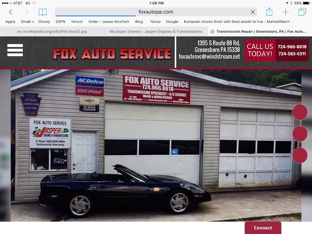 Fox Auto Service | 1395 S Eighty Eight Rd, Greensboro, PA 15338, USA | Phone: (724) 966-8618