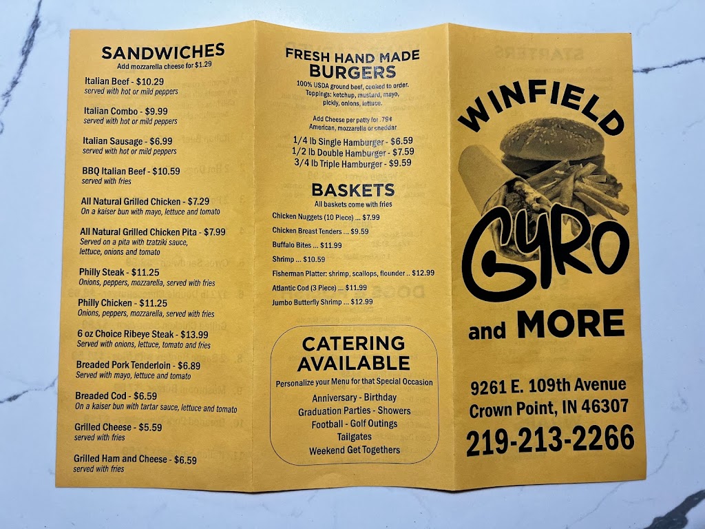 Winfield Gyro and more | 9261 E 109th Ave, Crown Point, IN 46307, USA | Phone: (219) 213-2266