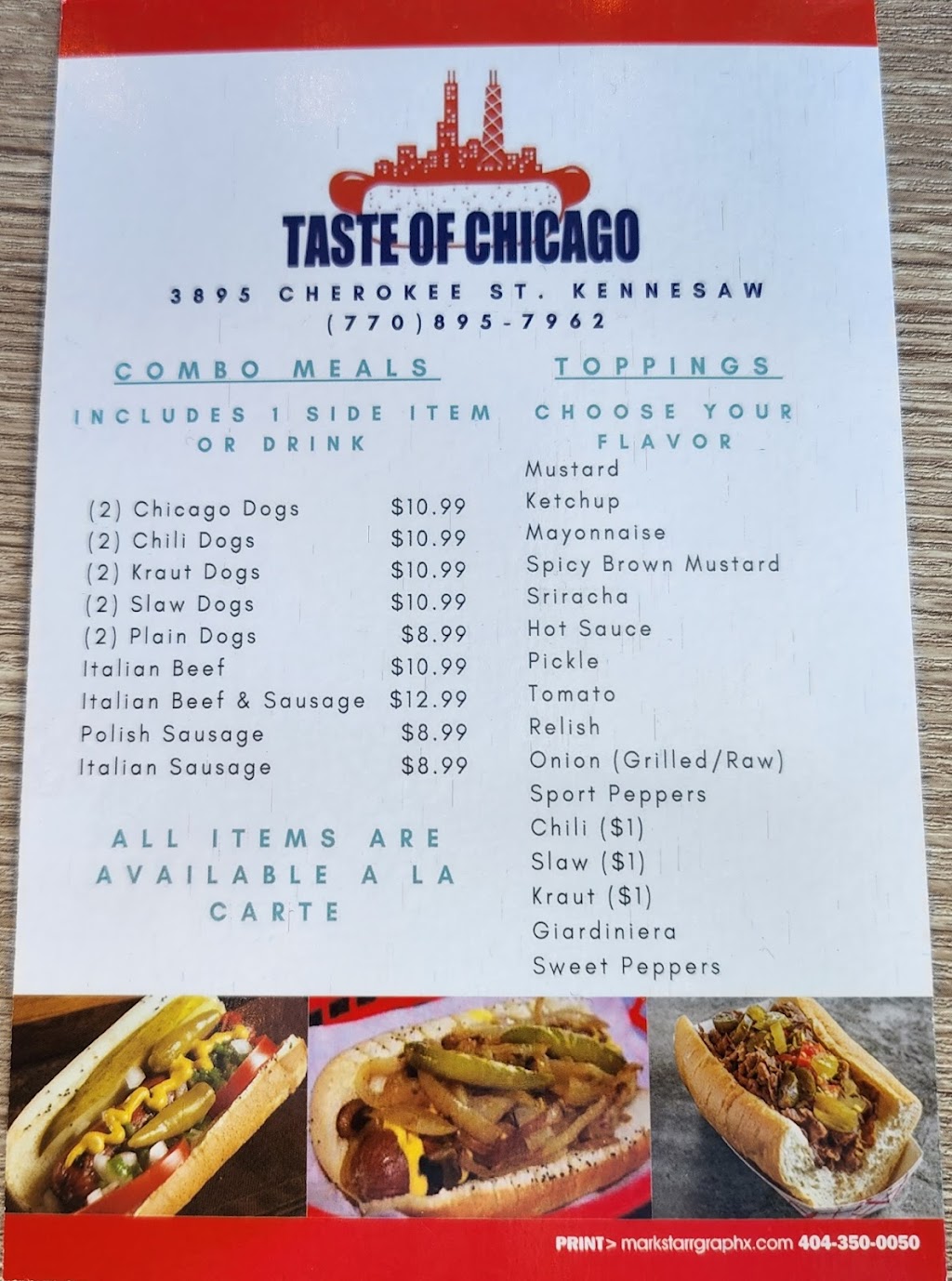 Taste of Chicago | 3895 Cherokee St NW, Kennesaw, GA 30144, USA | Phone: (770) 895-7962