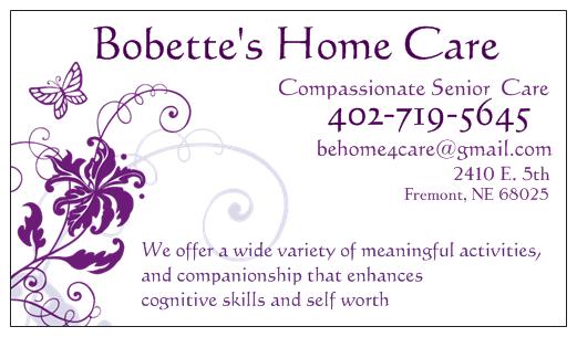 Bobettes Home Care | 212 E 8th St ste d, Fremont, NE 68025, USA | Phone: (402) 719-5645