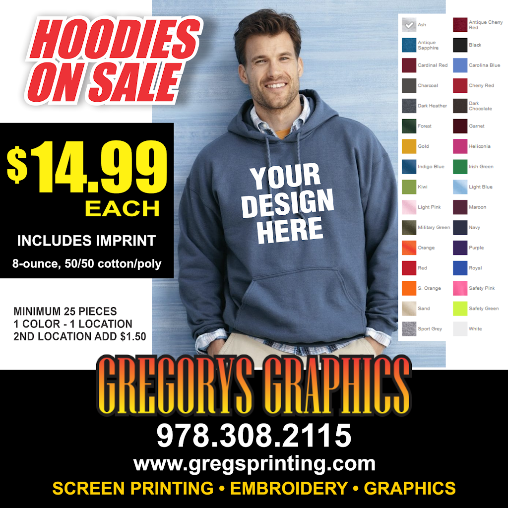 Gregs Graphics Screen Printing, Embroidery, Signs & Printing | 180 Central St, Saugus, MA 01906, USA | Phone: (978) 308-2115