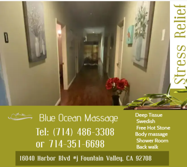 Blue Ocean Massage | 16040 Harbor Blvd j, Fountain Valley, CA 92708, USA | Phone: (714) 486-3308