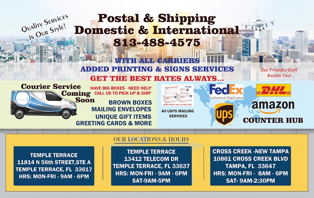 Telecom Postal And Printing Services | 13412 Telecom Dr, Temple Terrace, FL 33637, USA | Phone: (813) 488-4575