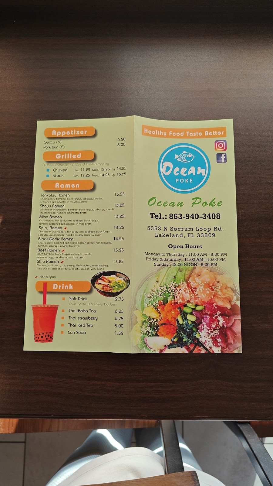 OCEAN POKE | 5353 N Socrum Loop Rd, Lakeland, FL 33809, USA | Phone: (863) 940-3408