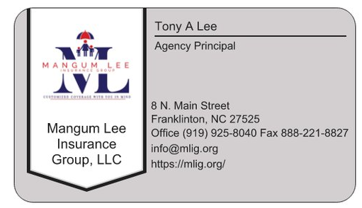 Mangum Lee Insurance Group | 8 N Main St, Franklinton, NC 27525, USA | Phone: (919) 925-8040