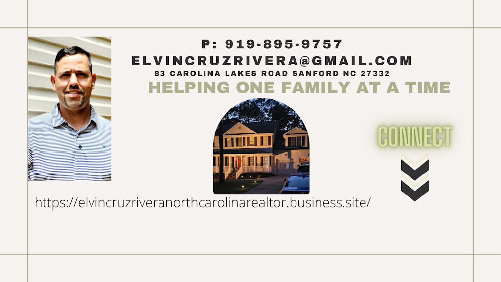 Elvin Cruz Rivera North Carolina Broker/Realtor | 83 Carolina Lakes Rd, Sanford, NC 27332, USA | Phone: (919) 895-9757