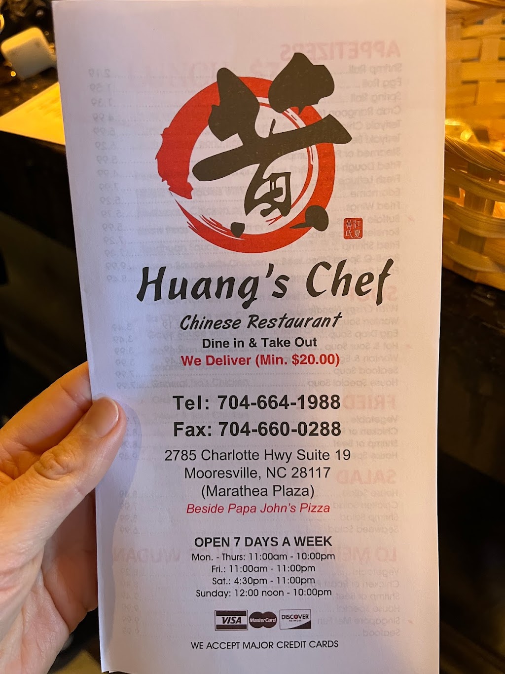 Huangs Chef | 2785 Charlotte Hwy #19, Mooresville, NC 28117, USA | Phone: (704) 664-1988