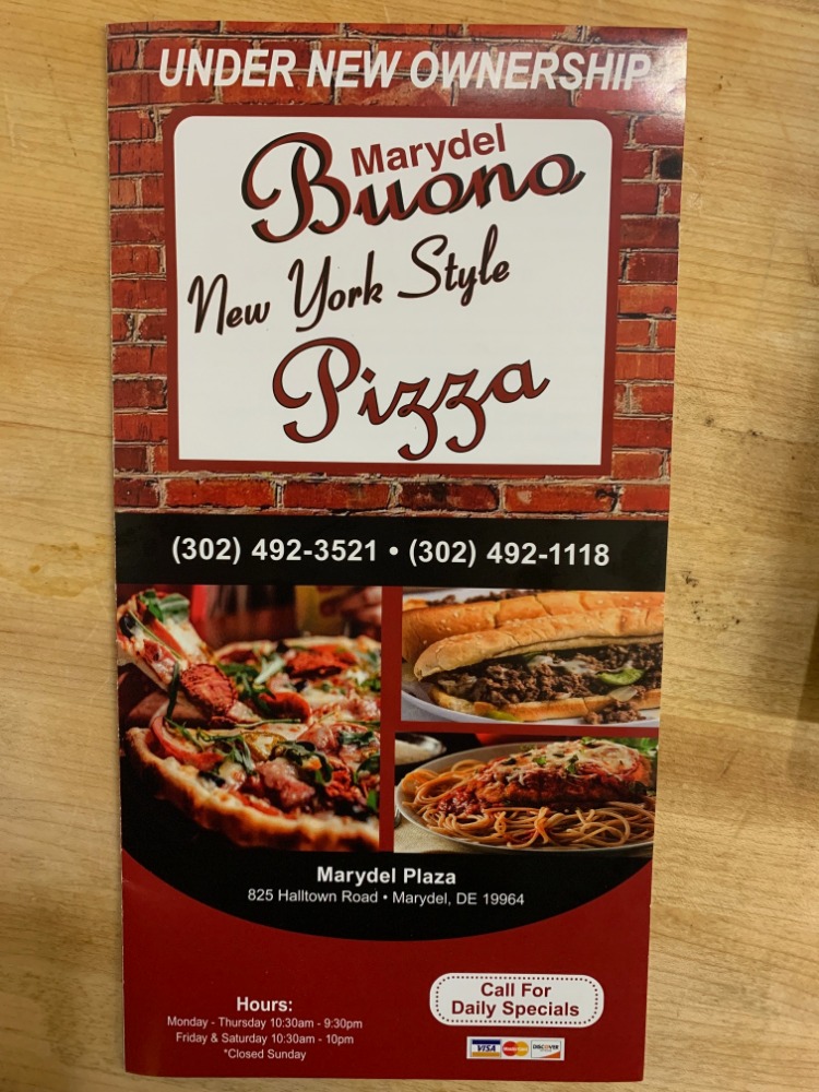 Buono Pizza | 825 Halltown Rd #3, Marydel, DE 19964, United States | Phone: (302) 492-1118