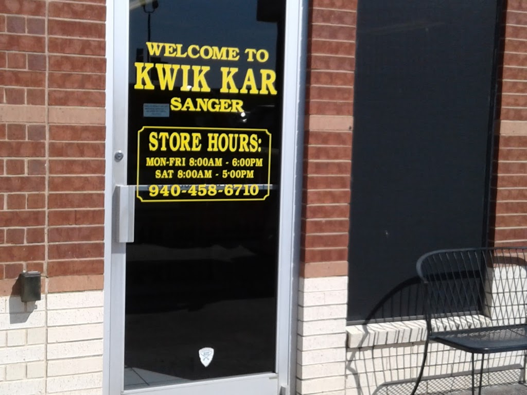 Kwik Kar Oil Change & Auto Care | 1401 W Chapman Dr, Sanger, TX 76266, USA | Phone: (940) 458-6710