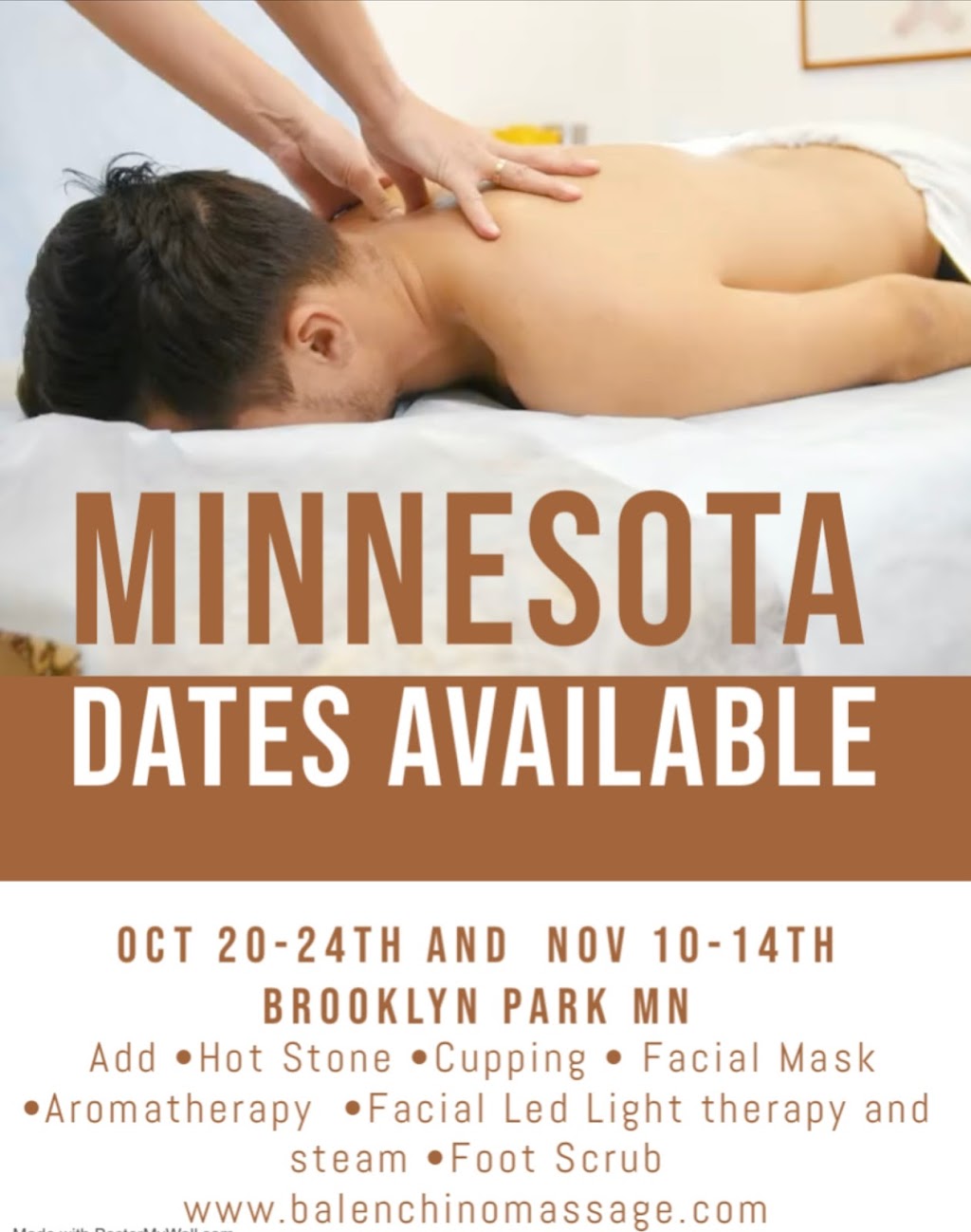 Balenchino Massage Clinic | 4600 E Washington St suite 300, Phoenix, AZ 85034, USA | Phone: (612) 486-2775