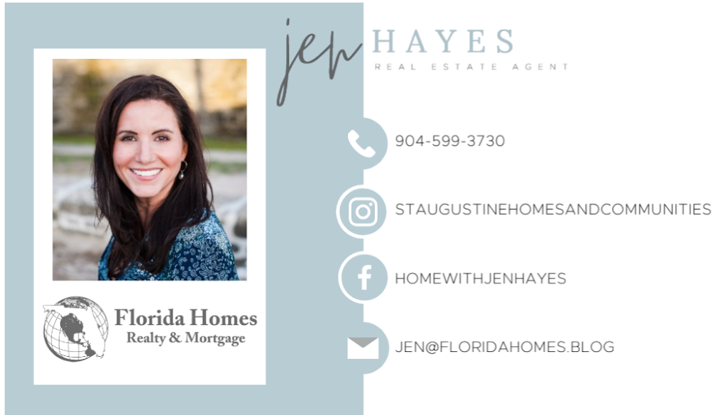 Jen Hayes, Realtor, Florida Homes Realty and Mortgage | 955 Registry Blvd Suite 315, St. Augustine, FL 32092, USA | Phone: (904) 599-3730
