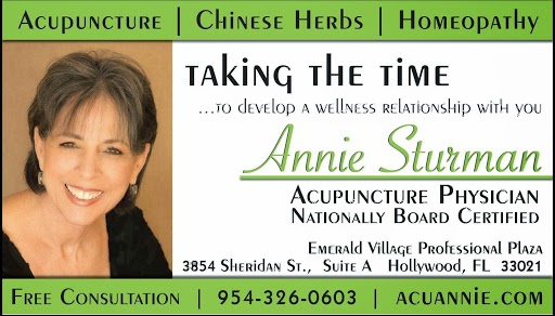 Annie Sturman Acupuncture Physicians | 3872 Sheridan St, Hollywood, FL 33021, USA | Phone: (954) 326-0603