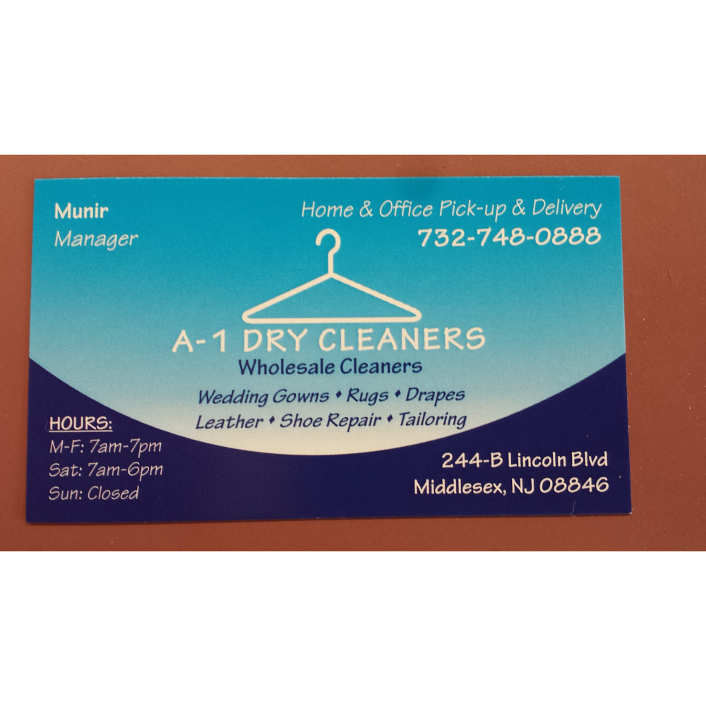 A1 Dry Cleaners | 244 Lincoln Blvd, Middlesex, NJ 08846, USA | Phone: (732) 748-0888