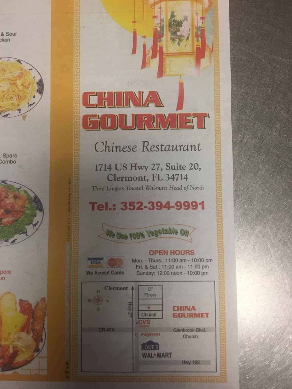 China Gourmet | 1714 US-27 #20, Clermont, FL 34714, USA | Phone: (352) 394-9991