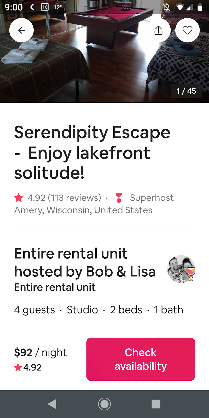 Serendipity Escape | 772 130th St, Amery, WI 54001, USA | Phone: (651) 308-3946