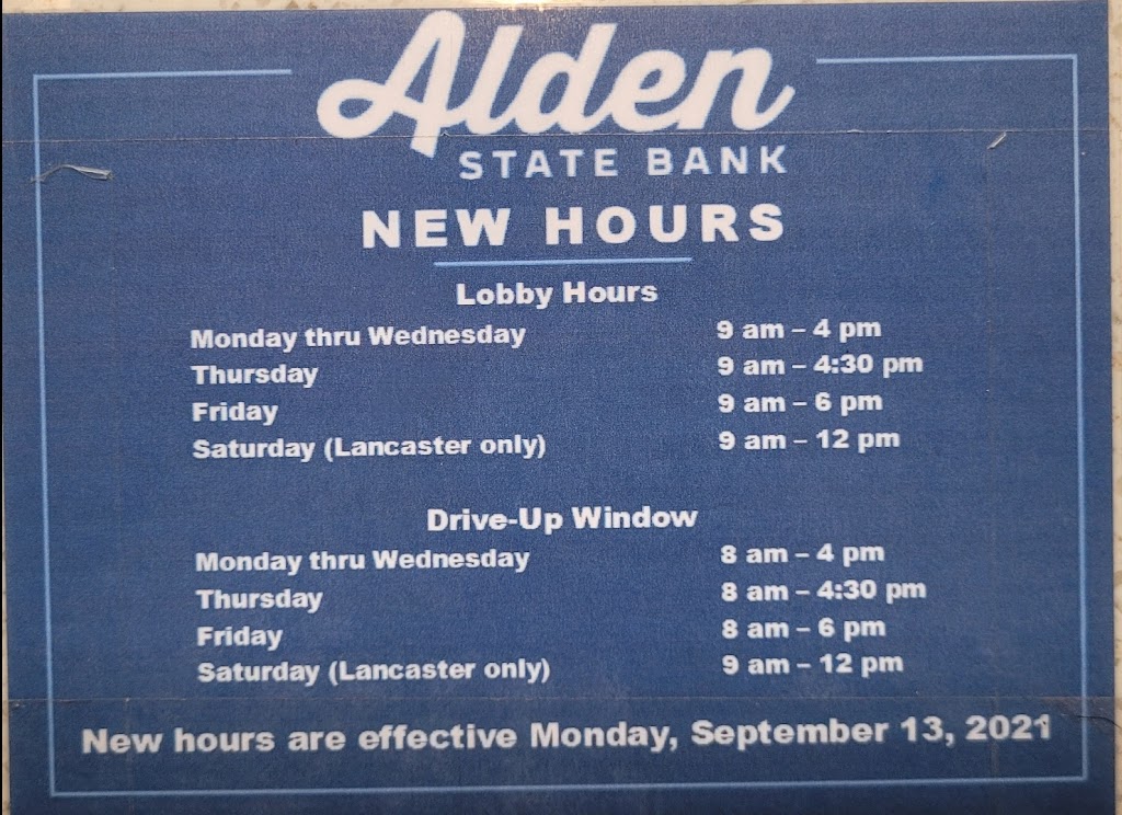 Alden State Bank | 5802 Broadway, Lancaster, NY 14086, USA | Phone: (716) 685-5090