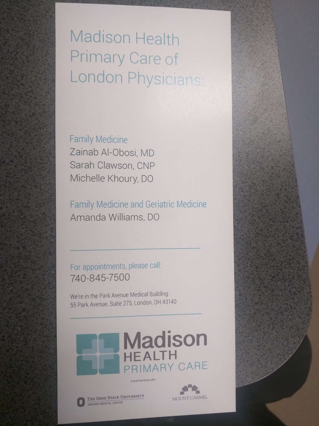 Madison Health Primary Care | 55 Park Ave, London, OH 43140 | Phone: (740) 845-7500