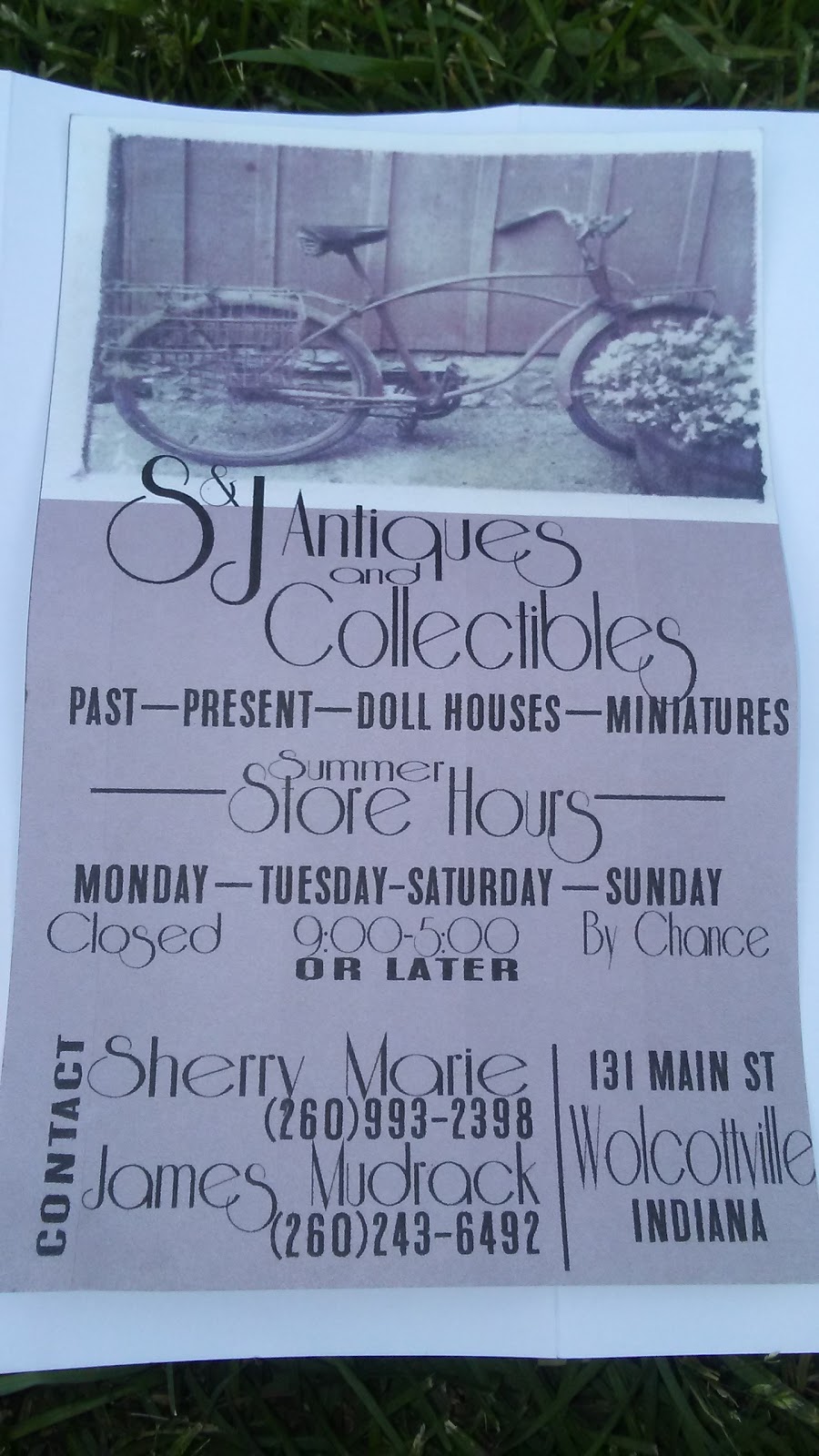 S & J Antiques Collectibles | 131 N Main St, Wolcottville, IN 46795, USA | Phone: (260) 993-2398