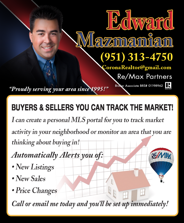 Edward Mazmanian - Re/Max Partners | 434 N Main St Suite 107, Corona, CA 92878, USA | Phone: (951) 313-4750