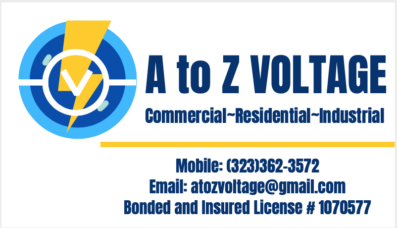 A to Z Voltage Electric | 26500 Agoura Rd Ste 102-876, Calabasas, CA 91302, USA | Phone: (323) 362-3572