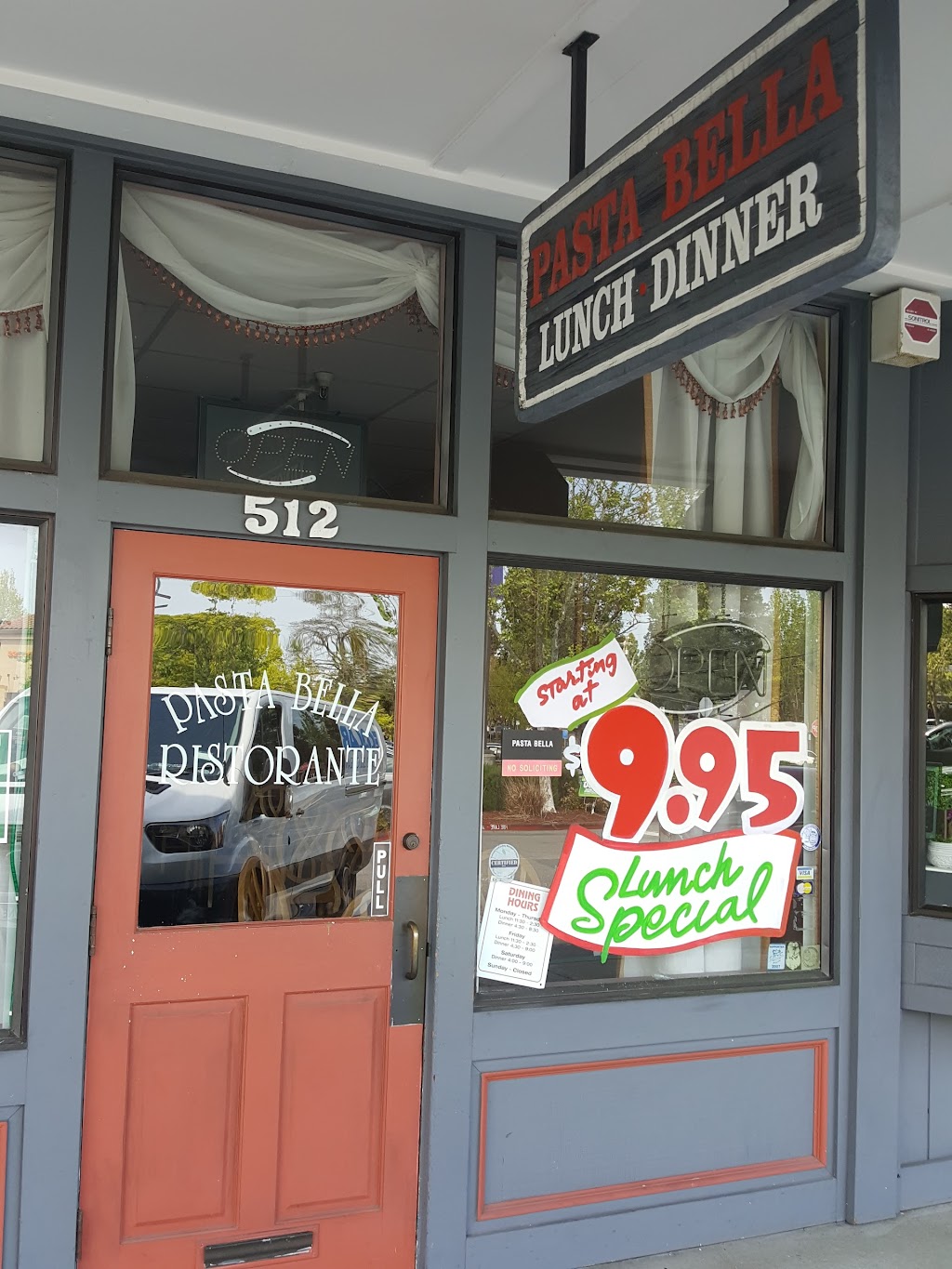 Pasta Bella Ristorante | 512 Center Ave, Martinez, CA 94553, USA | Phone: (925) 313-9040