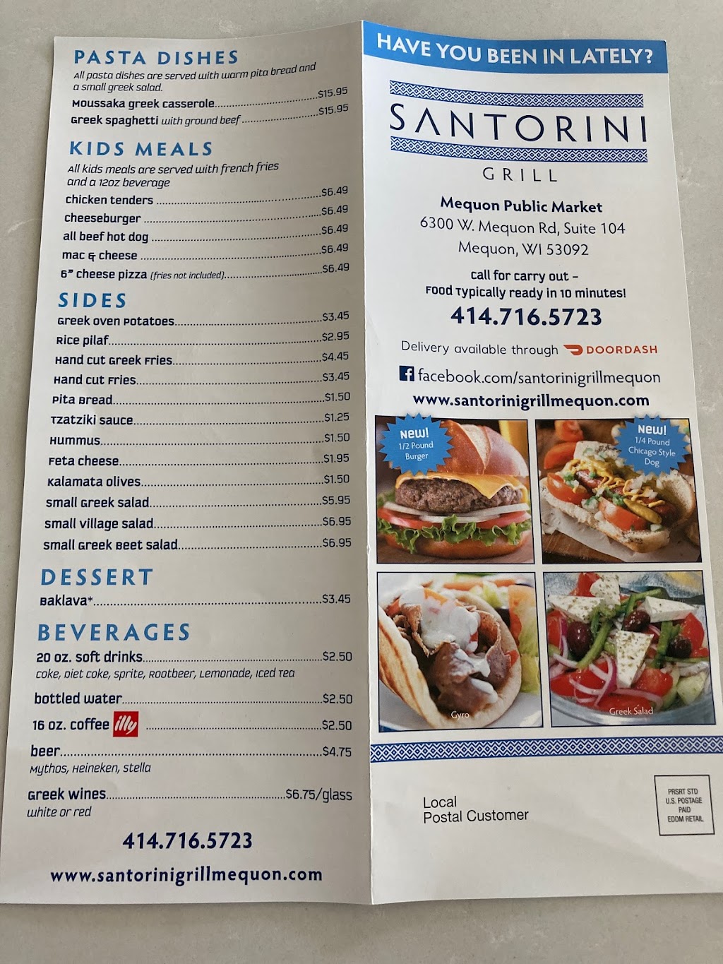 Santorini Grill | 6300 W Mequon Rd, Mequon, WI 53092, USA | Phone: (414) 716-5723