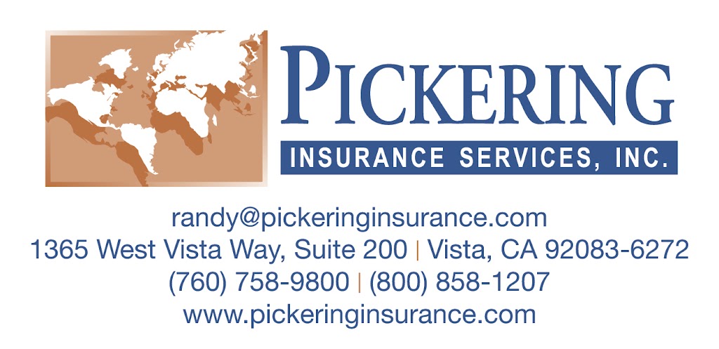 Pickering Insurance Services Inc. | 911 Hacienda Dr suite d, Vista, CA 92081, USA | Phone: (800) 858-1207