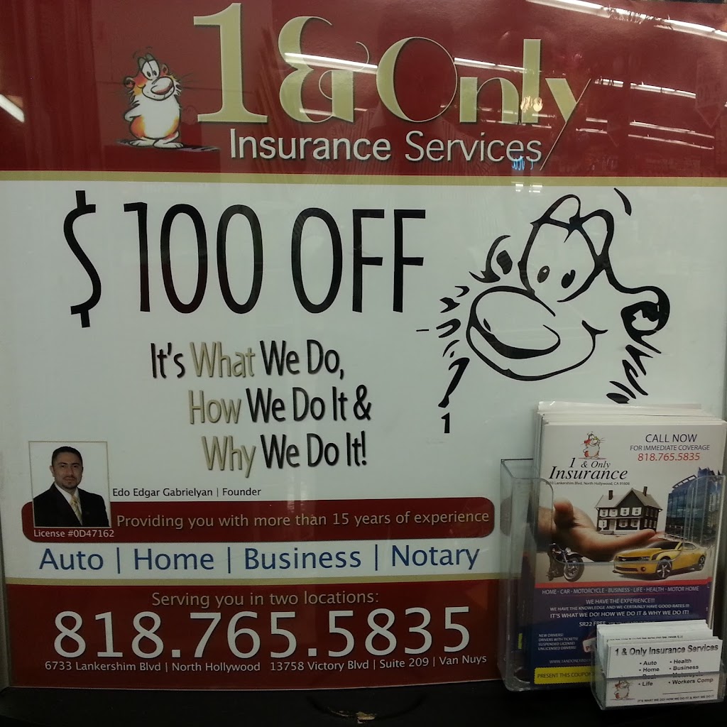 The 1 & Only Insurance Services | 6412 Matilija Ave #210, Van Nuys, CA 91401 | Phone: (818) 988-9596