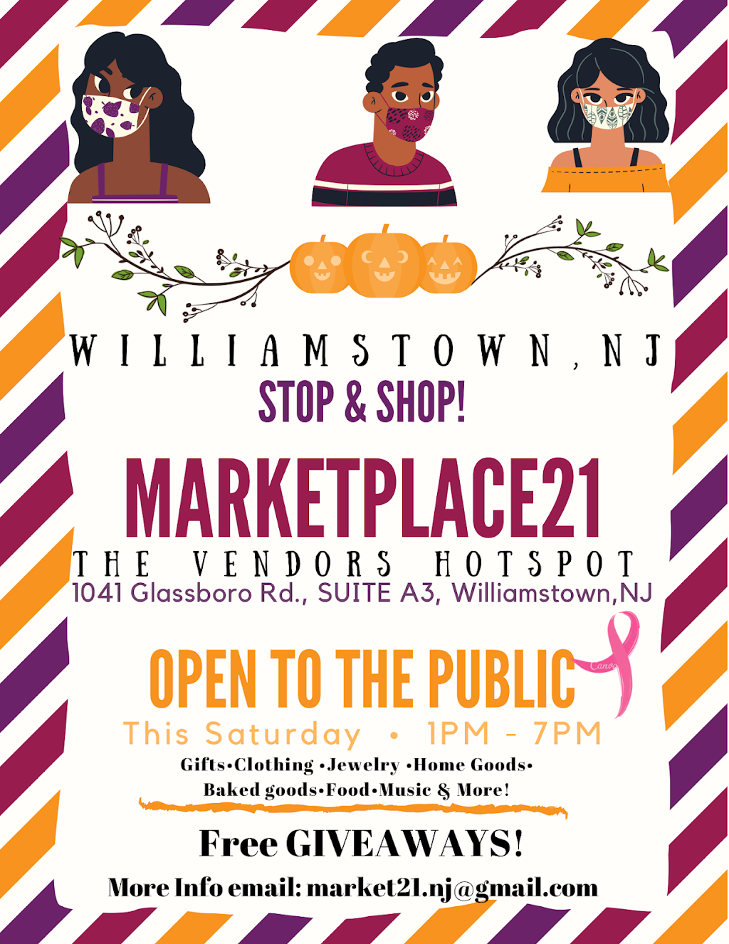 Marketplace21 | 1041 Glassboro Rd Suite A3, Williamstown, NJ 08094, USA | Phone: (856) 379-8463