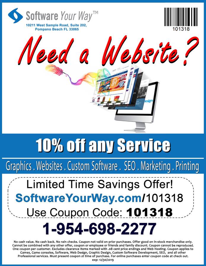 Software Your Way | 4613 N University Dr Suite 319, Coral Springs, FL 33067, USA | Phone: (954) 773-9898