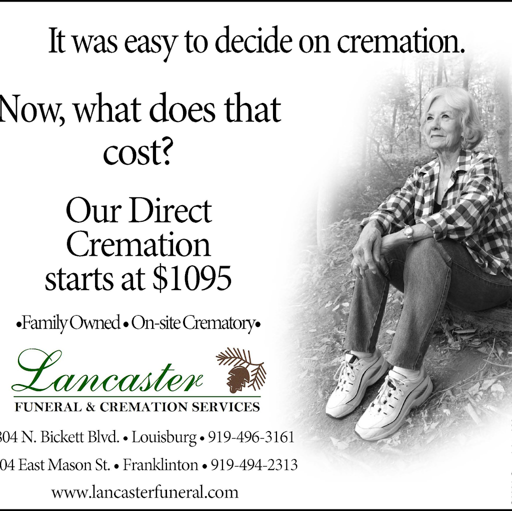 Lancaster Funeral & Cremation Services | 804 N Bickett Blvd, Louisburg, NC 27549, USA | Phone: (919) 496-3161