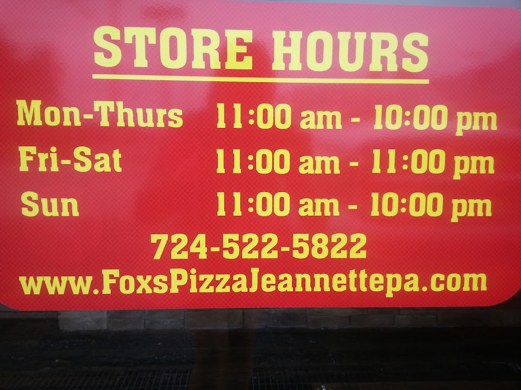 Foxs Pizza Den | 225-299 Margaret Avenue, US-30, Jeannette, PA 15644, USA | Phone: (724) 522-5822