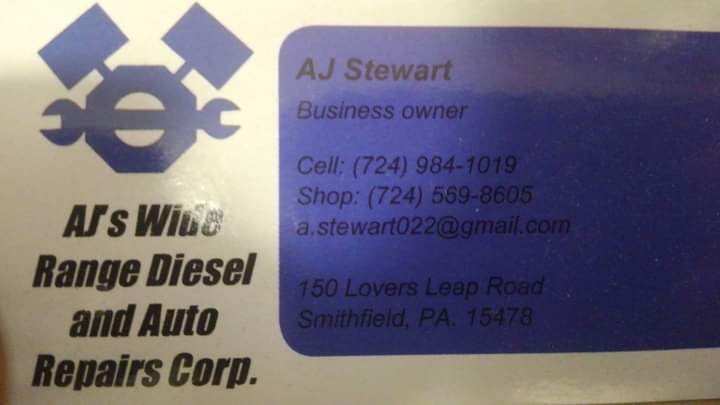 AJs Wide Range Diesel And Auto Corp | 150 Lovers Leap Rd, Smithfield, PA 15478, USA | Phone: (724) 984-1019