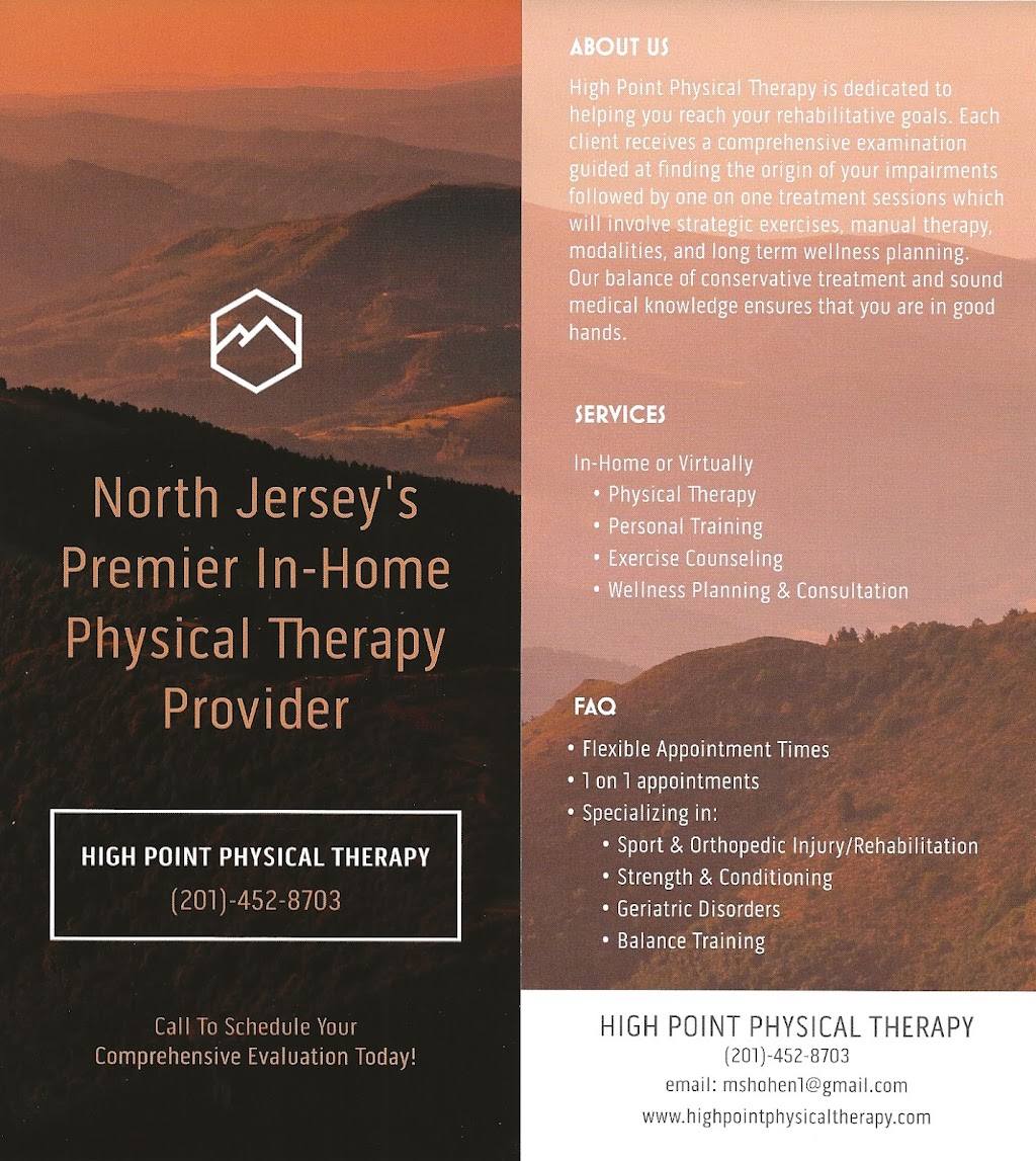 High Point Physical Therapy | 13 Ponderosa Trail, Sparta Township, NJ 07871, USA | Phone: (201) 452-8703