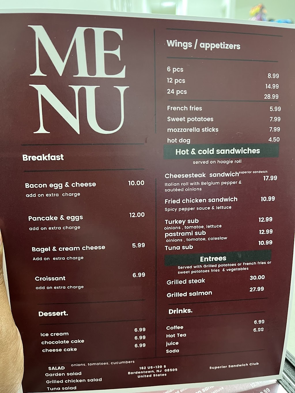 Superior Sandwich Club | 162 US-130, Bordentown, NJ 08505, USA | Phone: (862) 250-3070