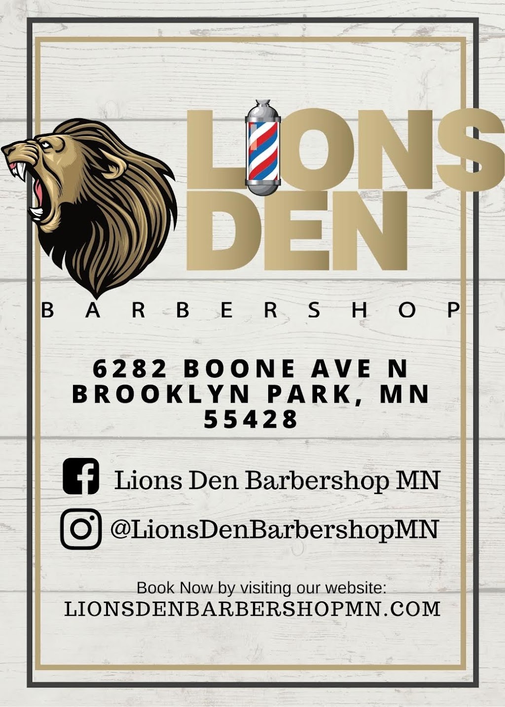 Lions Den Barbershop MN | 6282 Boone Ave N, Brooklyn Park, MN 55428, USA | Phone: (612) 258-9109