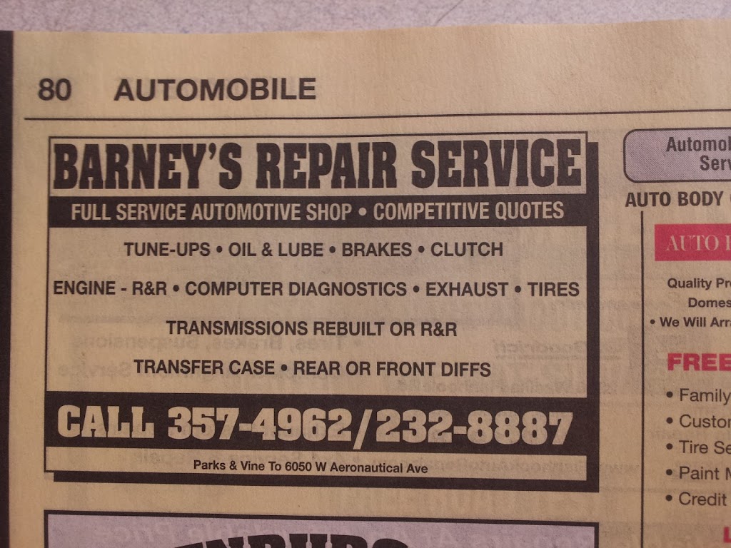 Barneys Auto Repair llc | 6050 W Aeronautical Ave, Wasilla, AK 99623, USA | Phone: (907) 357-4962