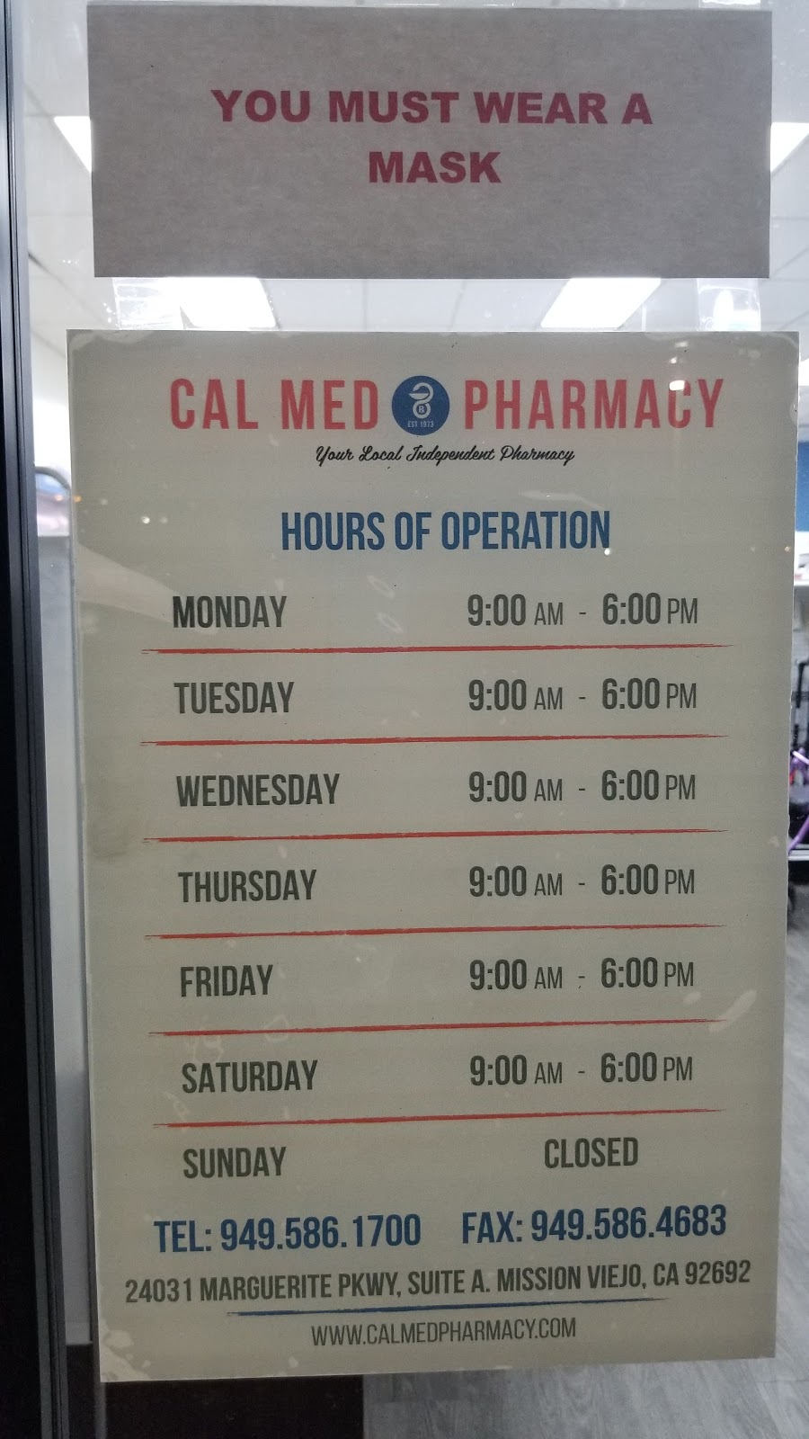 Cal Med Pharmacy | 24031 Marguerite Pkwy Suite A, Mission Viejo, CA 92692 | Phone: (949) 586-1700