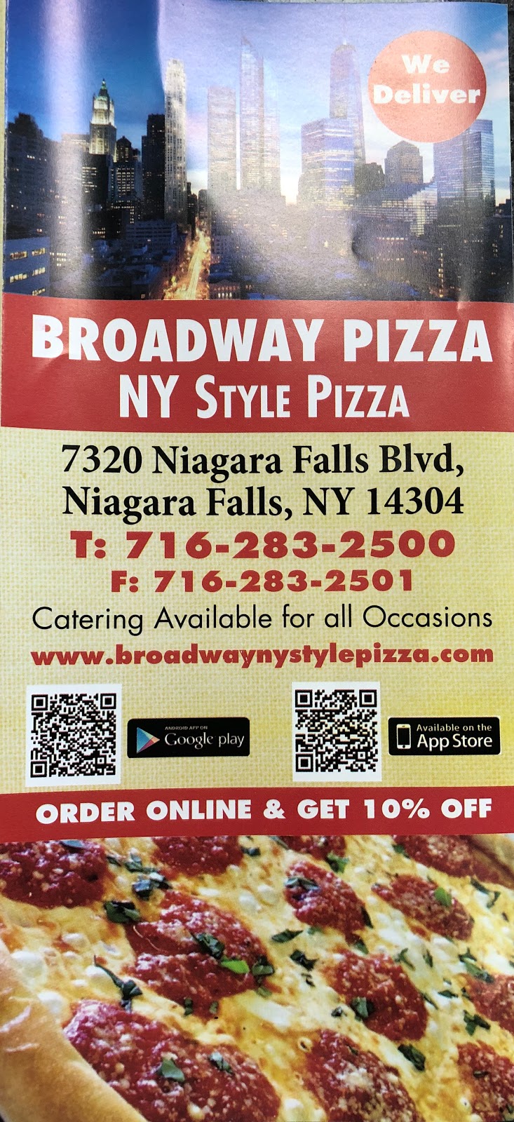 Broadway Pizza | 7320 Niagara Falls Blvd, Niagara Falls, NY 14304 | Phone: (716) 283-2500