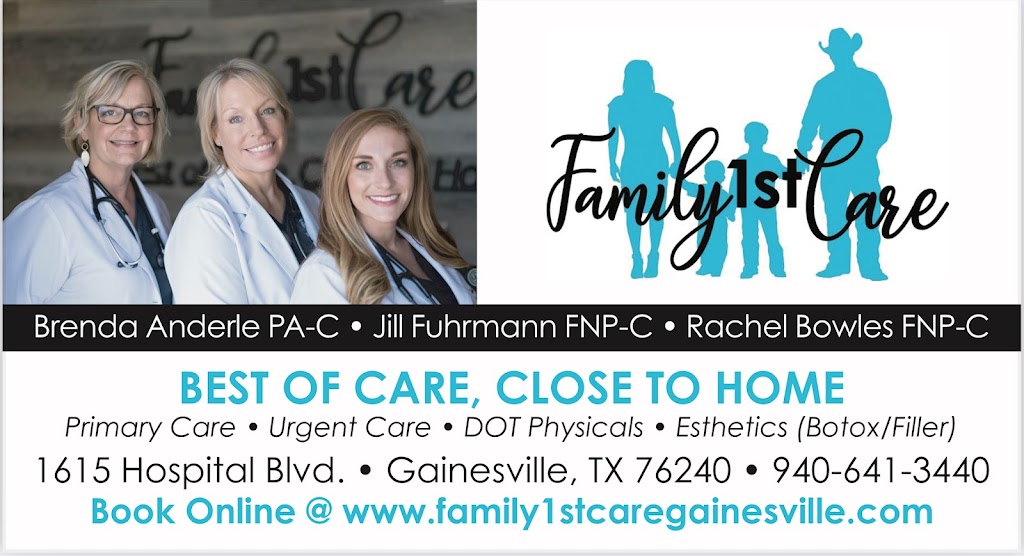 Family 1st Care | 1615 Hospital Boulevard Suite A, Gainesville, TX 76240, USA | Phone: (940) 641-3440