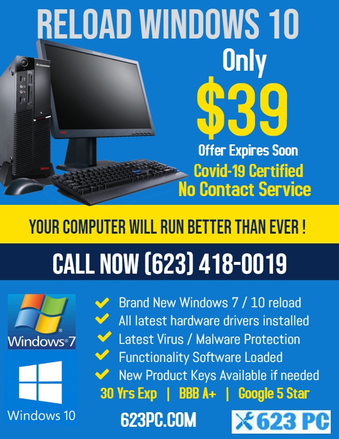 623 PC COMPUTER SERVICE AND REPAIR | 21289 W Glen St, Buckeye, AZ 85396, USA | Phone: (623) 418-0019