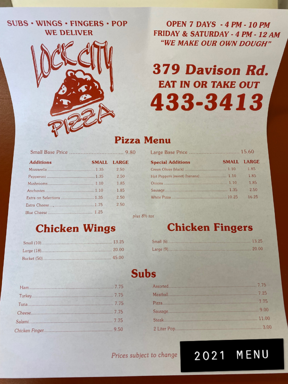 Lock City Pizza | 379 Davison Rd, Lockport, NY 14094, USA | Phone: (716) 433-3413