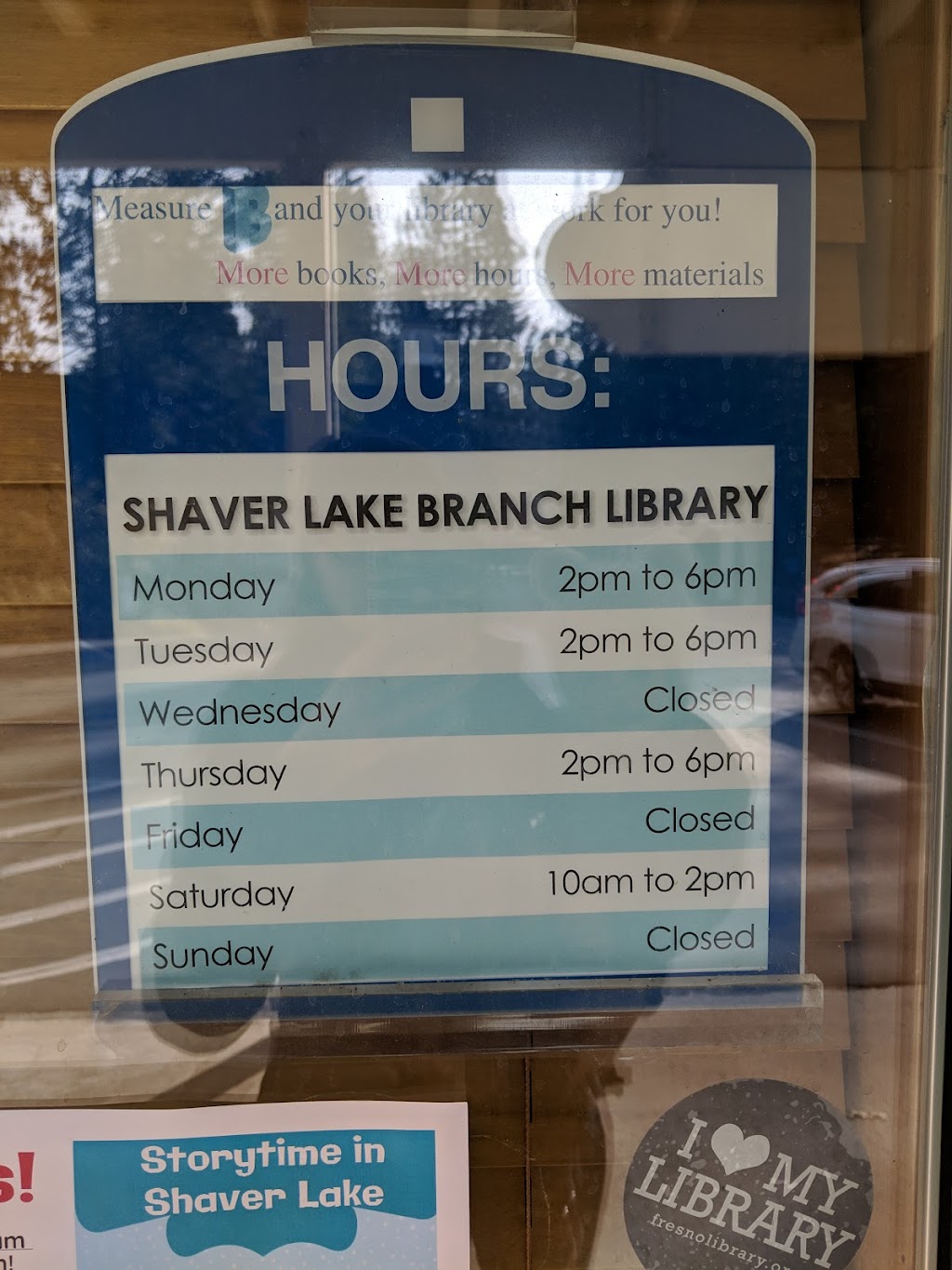 Shaver Lake Library | 41344 Tollhouse Rd, Shaver Lake, CA 93664, USA | Phone: (559) 841-3330