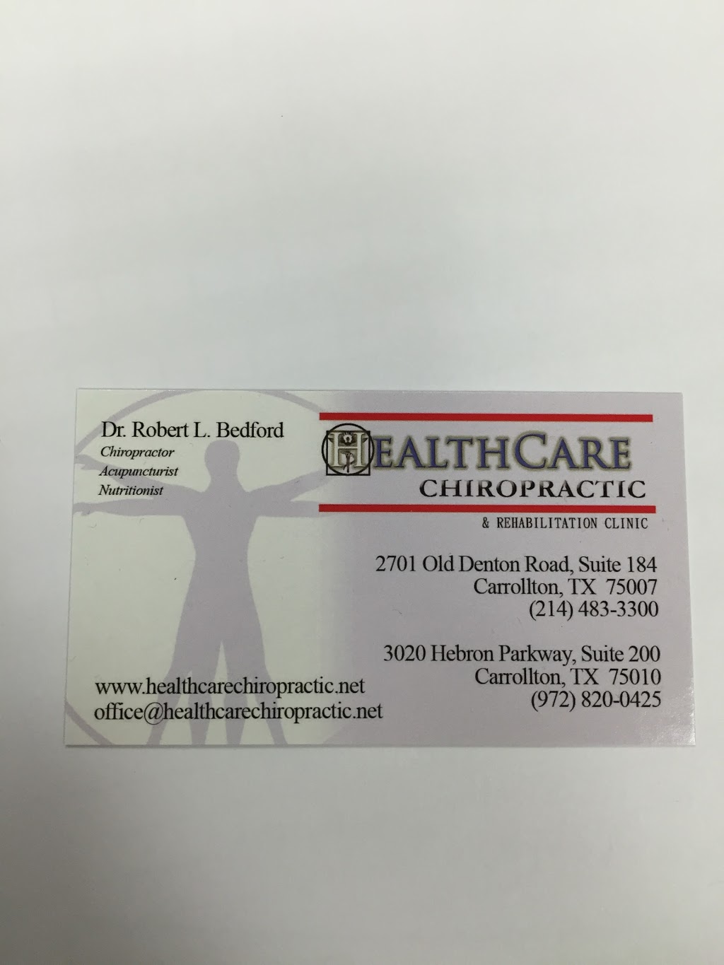Healthcare Chiropractic | 2701 Old Denton Rd #184, Carrollton, TX 75007, USA | Phone: (214) 483-3300