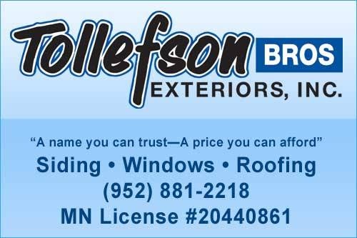 Tollefson Bros. Exteriors | 5131 Overlook Dr, Bloomington, MN 55437, USA | Phone: (952) 881-2218