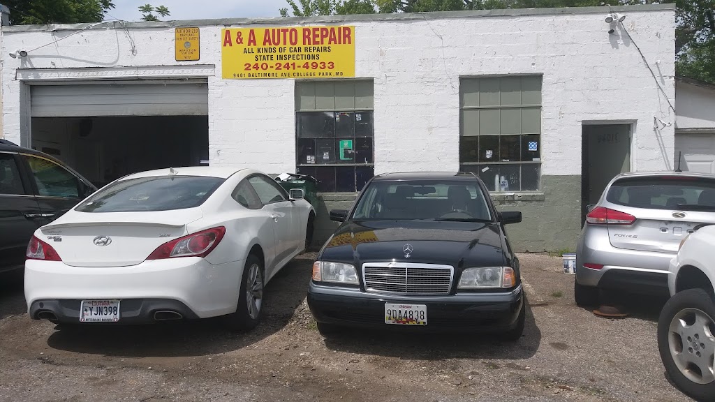 A&A Auto Repair Inspection | 9401 Baltimore Ave, College Park, MD 20740, USA | Phone: (240) 755-2399