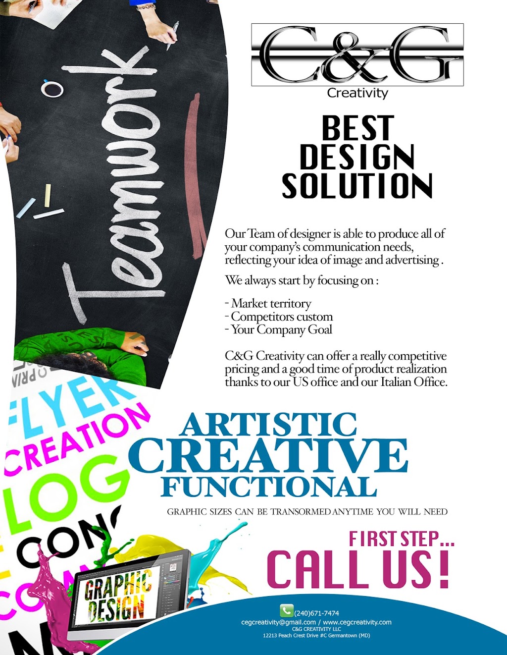 C&G CREATIVITY | 109 Coral Reef Terrace, Gaithersburg, MD 20878, USA | Phone: (240) 671-7474