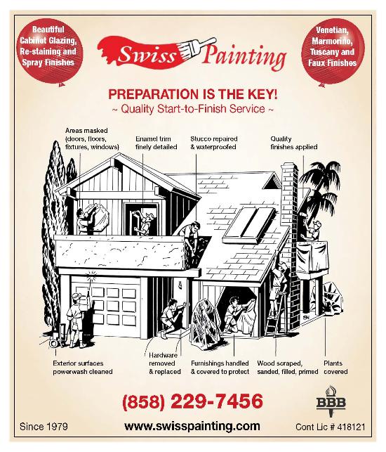 Swiss Painting | 10630 Hunters Glen Dr, San Diego, CA 92130, USA | Phone: (858) 229-7456